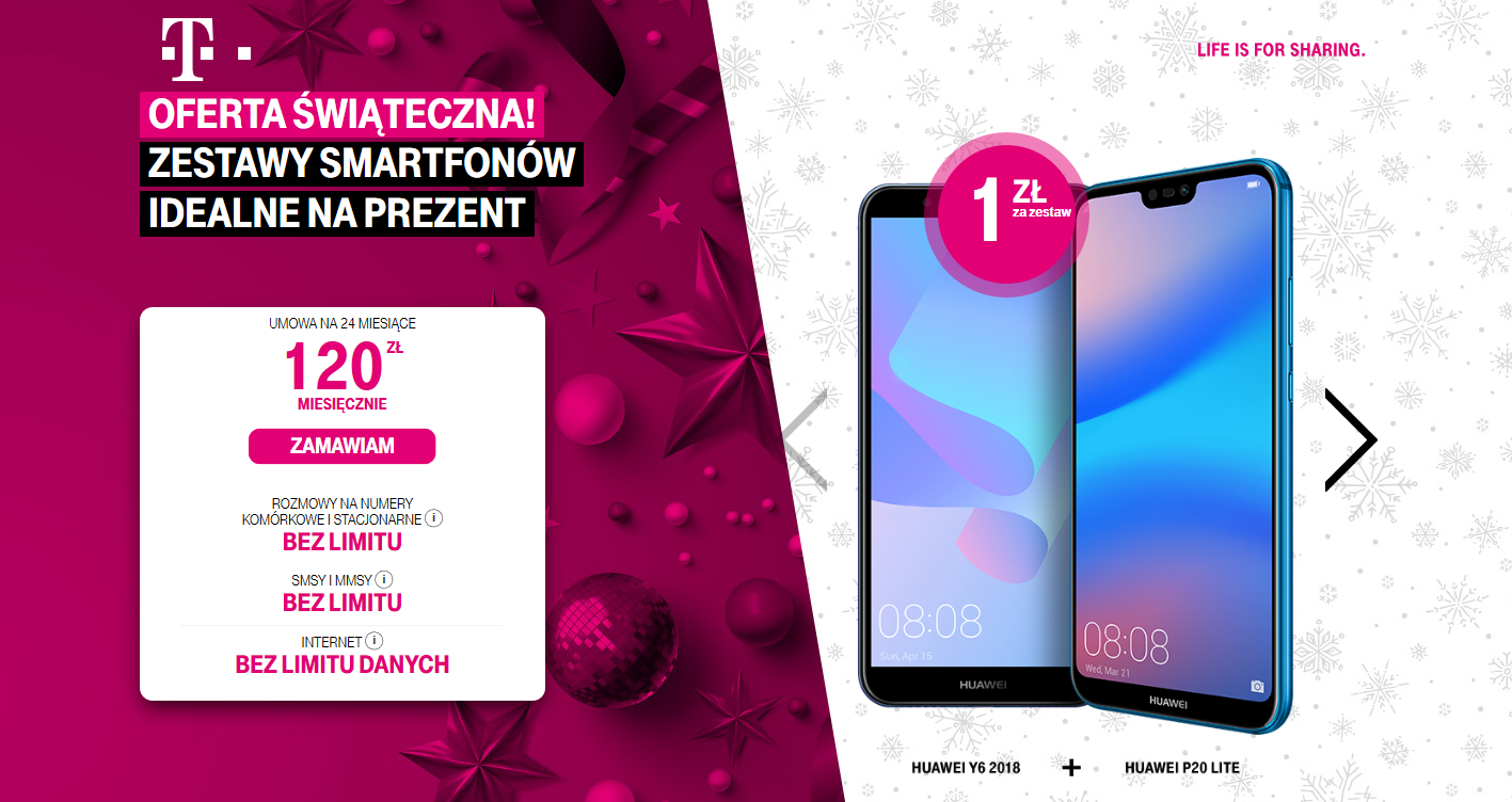 zestawy świąteczne smartfony dwa telefony za 1 zł prompocja t-mobile zestawy świąteczne smartfony dwa telefony za 1 zł prompocja t-mobile