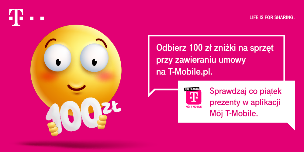 100 zł zniżki na sprzęt przy zawieraniu umowy w T-Mobile.